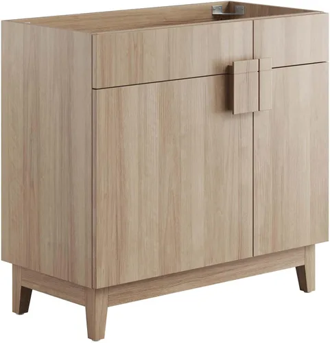 Vista 3 de Modway EEI-6400-OAK Miles - Armario de tocador de baño de 36 pulgadas (lavabo no incluido), roble