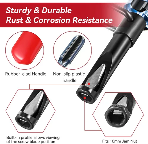 Vista 5 de Dreyoo herramienta de ajuste de válvula de tuerca de 10 mm, perno de ajuste de válvula ranurada, herramienta de rectificado de válvulas compatible