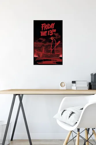 Vista 4 de Trends International Friday The 13th - Póster de pared de barco, 14.725 x 22.375 pulgadas, versión premium sin marco