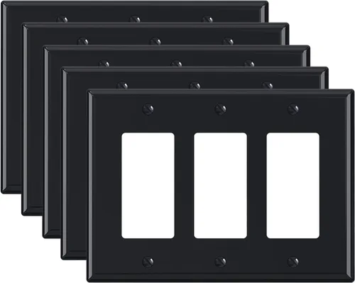Vista 20 de ELEGRP Placa de pared decorativa para receptáculo, cubiertas decorativas de 1 gang de tamaño mediano, placas frontales de policarbonato irrompibles