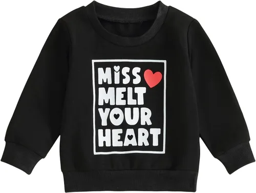 Vista 135 de Sudadera con cuello redondo para el día de San Valentín para bebé, niña, niño, para el día de San Valentín