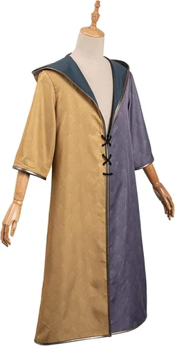 Vista 5 de Weholmy Capa de mago unisex para Halloween, cosplay, túnica mágica para la escuela, capa con capucha