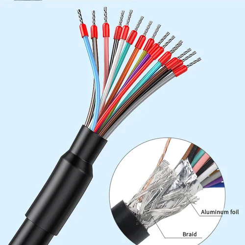 Vista 4 de 6.56ft 24AWG DB9 hembra RS232 9 Pin Serial Cable de extensión serial, conector chapado en oro de 9 pines con cable de extremo de alambre desnudo