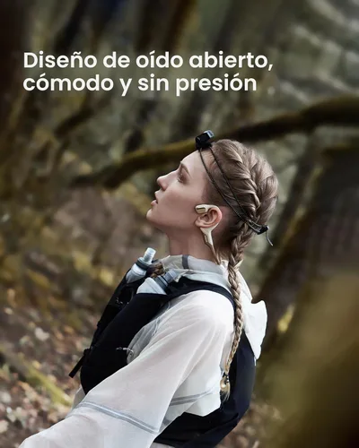 Vista 8 de mojawa Purra Run Auriculares de Conducción Ósea para Deporte, Auriculares de Oreja Abierta con Bluetooth y Micrófono, Resistente al Agua IP67, Bajo