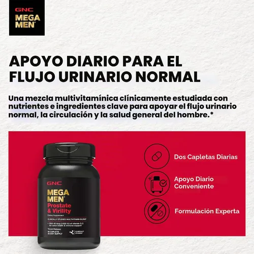 Vista 3 de Cápsulas GNC Mega, para la próstata y virilidad para hombres 90