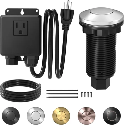 Vista 7 de Kit de interruptor de aire para eliminación de basura Joinfworld, kit de botón de eliminación de basura impermeable con interruptor de eliminación
