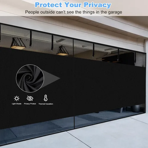 Vista 3 de HBlife Pantalla opaca de privacidad para puerta de garaje de 1 auto, 8 x 7 pies, malla magnética resistente para puerta de garaje, pantalla