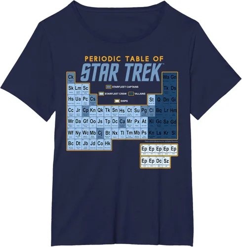 Vista 9 de Star Trek Camiseta de mesa periódica de la serie original, Negro, S