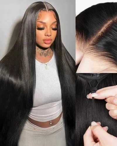 Vista 11 de Wear and Go - Peluca de encaje frontal 360 HD, cabello humano de 28 pulgadas, con encaje precortado, correa oculta, cordón invisible, sin pegamento