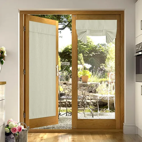Vista 25 de NICETOWN Cortinas de puerta francesa para ventana, oscurecimiento de la habitación, cortinas de privacidad con aislamiento térmico para cocina Angora