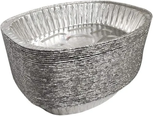 Vista 4 de Bandeja de aluminio ovalada extragrande desechable y duradera para el Día de Acción de Gracias, 100% reciclable: perfecto para, hornear y asar: 10
