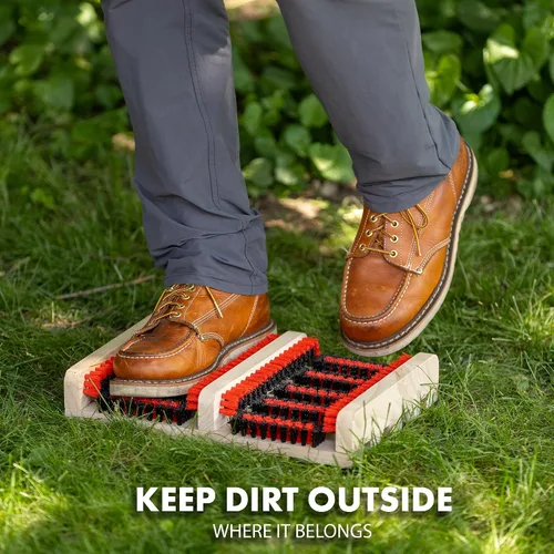 Vista 3 de JobSite Boot Scraper - Outdoor Boot Brush Scrubber Brush - Compact, Portable Shoe Cleaner for Home, RVs, Trucks, Kids - Timber Edition