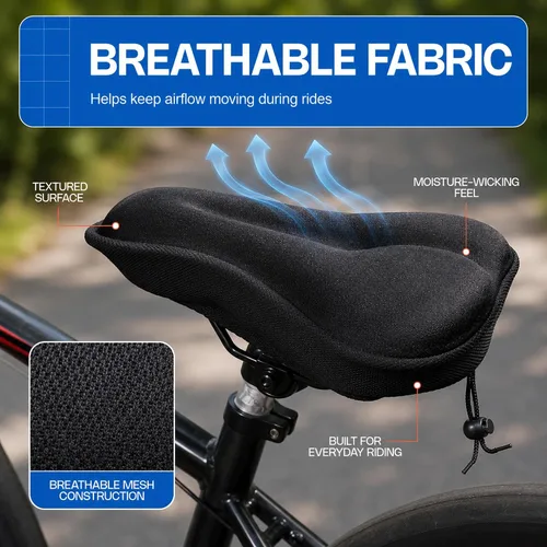 Vista 8 de Revas - Cojín acolchado para asiento de bicicleta que absorbe los golpes, para viajes largos y cómodos Acolchado universal para asiento