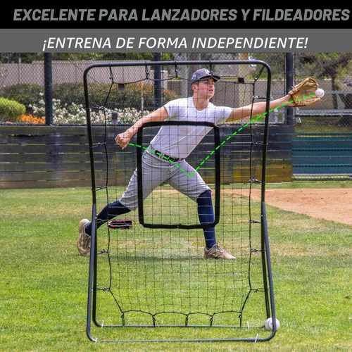 Vista 4 de GoSports Red de lanzamiento y rebote de béisbol y sóftbol - Red de lanzamiento trasero - Elija su
