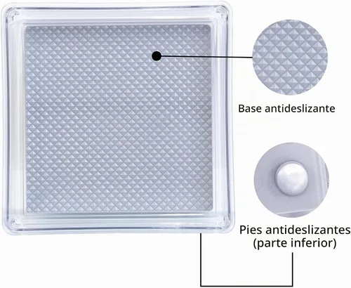 Vista 3 de Glad Organizador de cajones, 6 x 6 pulgadas, bandeja de almacenamiento de plástico transparente resistente para cajones de basura, utensilios