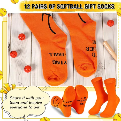 Vista 4 de Shinymoon 112 Pcs Basketball Gifts Bulk 12 Pairs Basketball Socks for Girls Youth Athletic 100 Pcs Basketball Stickers