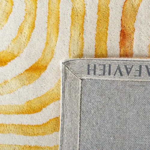 Vista 3 de SAFAVIEH Dip Dye Collection DDY822A - Alfombra de lana de primera calidad, hecha a mano, 3 x 5 pies, color marfil y terracota