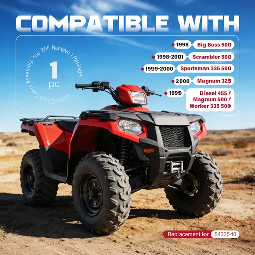 Vista 2 de HESACA - Cubierta exterior de embrague compatible con Polaris Big Boss Scrambler 1998-2001 Sportsman Magnum Worker Diesel 325 335 455 500 Reemplazo