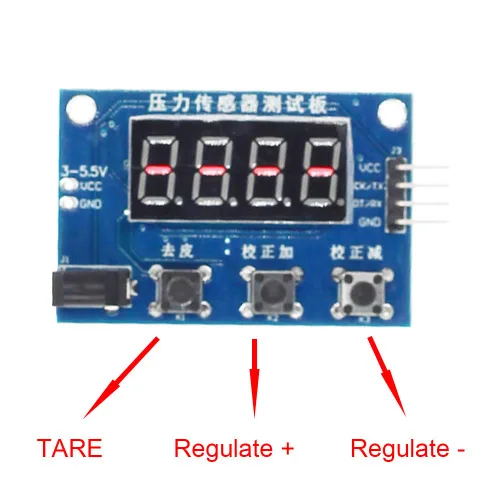 Vista 3 de DAOKI HX711 Kit de módulo de sensor de peso, sensor de peso de célula de carga digital, módulo A/D, 11.0 lbs, báscula de cocina electrónica portátil