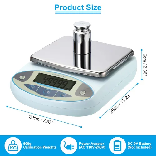 Vista 2 de PATIKIL Báscula de laboratorio de 35.27 oz x 0.00 oz, balanza analítica electrónica de alta precisión sensible, báscula de precisión digital