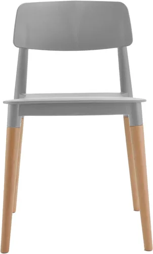 Vista 6 de Bel Dining Bistro Cafe Style - Juego de 2 sillas auxiliares minimalistas modernas (gris)
