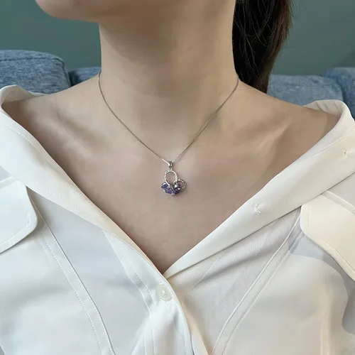 Vista 3 de Aprilery Locket Necklaces for Women, Dainty Initial Pearl Crystal Heart Pendant Necklaces Silver Chain Costume Jewelry for Teen Girls Gifts for Her