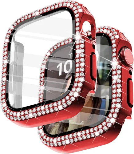 Vista 30 de Surace - Carcasa de 1.49 pulgadas compatible con Apple Watch con protector de pantalla, caja protectora general con diseño de diamantes brillantes