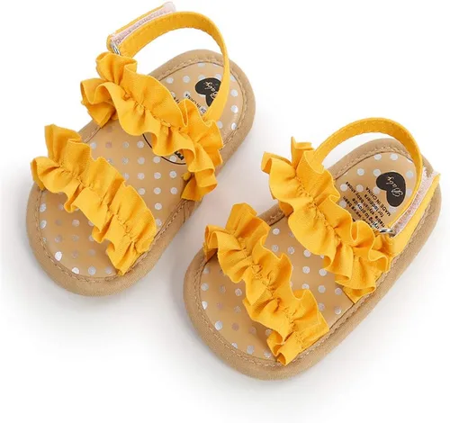 Vista 5 de Timatego Sandalias de verano para bebés y niñas con suela suave de flores, zapatos de vestir para cuna, recién nacidos, para recién nacidos