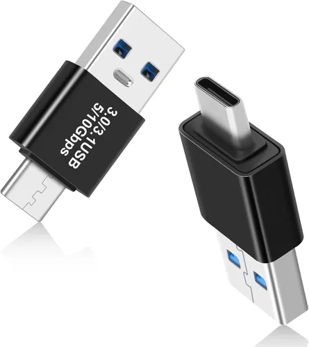 Vista 9 de Paquete de 2 adaptadores USB 3.0/3.1 macho a macho y adaptador OTG 3.0 USB A a A, extensión o expansión
