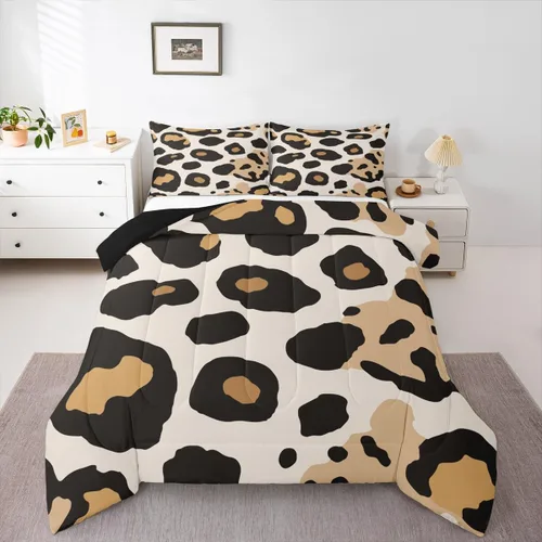 Vista 28 de Erosebridal Juego de edredón rosa para niñas, ropa de cama con estampado de animales para niños y adolescentes, juego de ropa de cama colorido