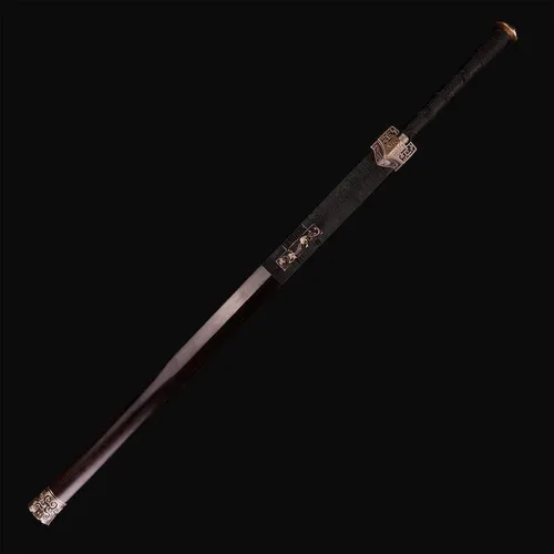 Vista 3 de Quan - Espada china hecha a mano, espada Han de ocho caras, forjada en acero de Damasco, accesorios de espada Han de cobre puro