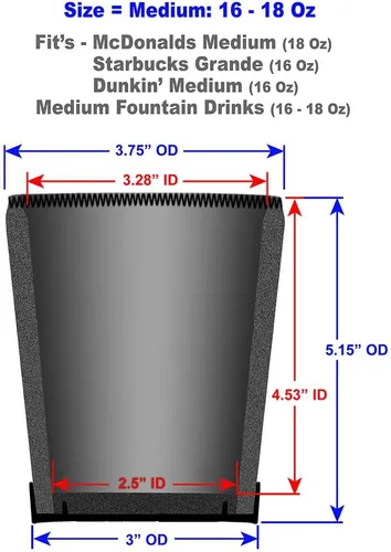 Vista 6 de Mugzie Funda aislante para café helado de lujo, neopreno reutilizable, acogedora para tazas de bebidas frías, evita la condensación y las vuelcas