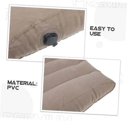 Vista 3 de Cabilock Almohada inflable para asiento de oficina, soporte lumbar, almohada de aire para viajes, gris claro, 1 ud Portable Waist Pad for Travel