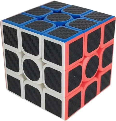 Vista 2 de Pegatinas de fibra de carbono Professional Speed Magic Cube 3x3, color negro