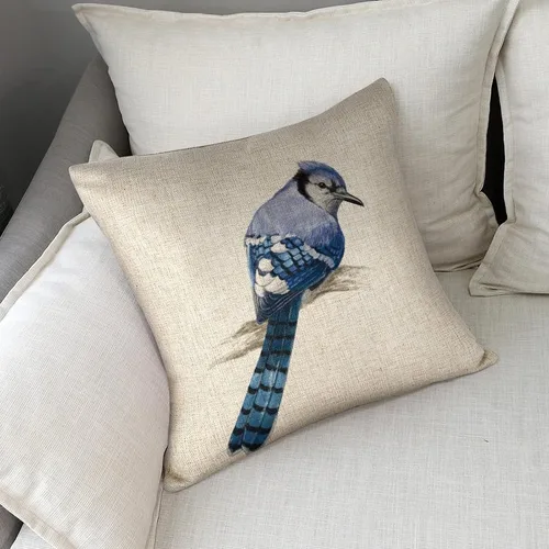 Vista 6 de Golddfinch - Funda de almohada de lino de 18 x 18 pulgadas, funda de cojín decorativa de doble cara para sofá, cama, silla y automóvil