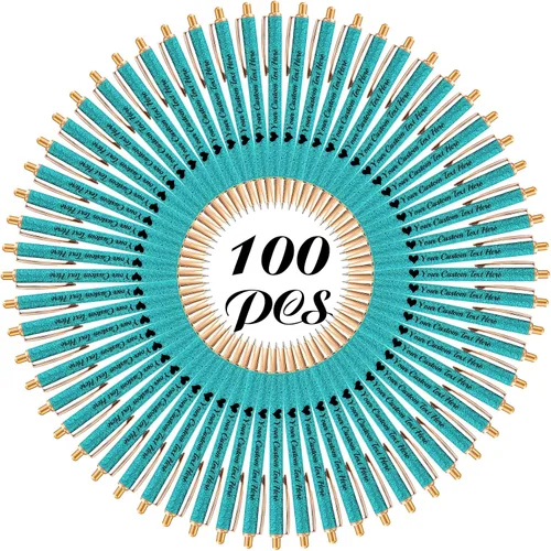 Vista 53 de 10 bolígrafos personalizados con purpurina, bolígrafos impresos personalizados a granel, bolígrafos retráctiles de tinta negra para graduación