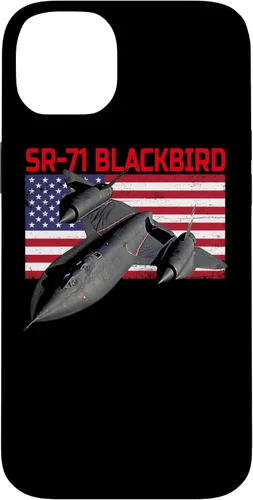 Vista 15 de SR-71 Blackbird in Action and Patriotic American Flag. Case for iPhone 17
