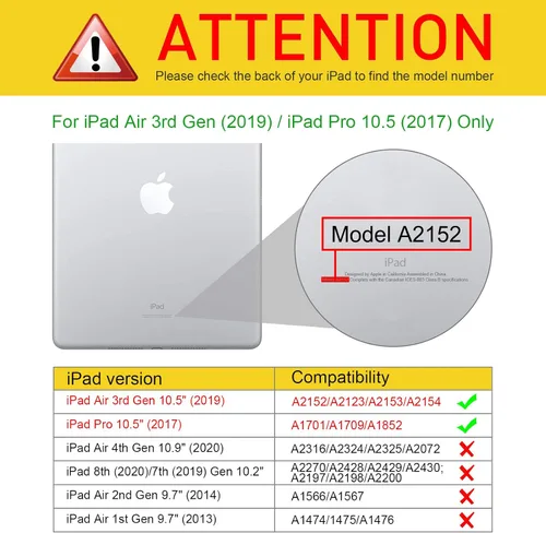 Vista 2 de Fintie Estuche con soporte magnético para iPad Air de 10.5" (3ª generación) 2019 / iPad Pro de 10.5" 2017, funda trasera de TPU suave y resistente