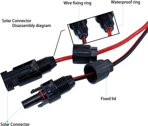 Vista 2 de Cable de extensión solar a XT60 de 10 pies, 10 AWG, conector de panel solar a adaptador XT60, cable de carga compatible con EcoFlow River y Delta 2