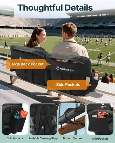 Vista 6 de HOPERAN Massage Heated Stadium Seats for Bleachers, Dual Control, Portable