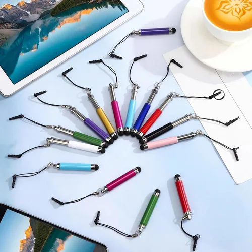 Vista 5 de Relaxweex 20 mini lápices capacitivos y resistentes para pantalla táctil, lápiz capacitivo retráctil para todos los teléfonos inteligentes