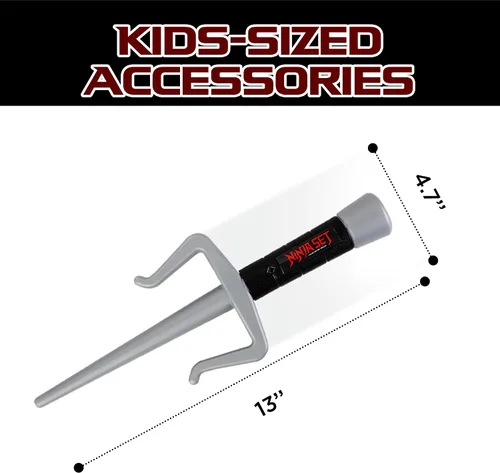 Vista 3 de Liberty Imports 2 piezas de juguete de plástico Ninja Sai armas para niños juego de simulación accesorios de disfraces - Niños juego imaginativo