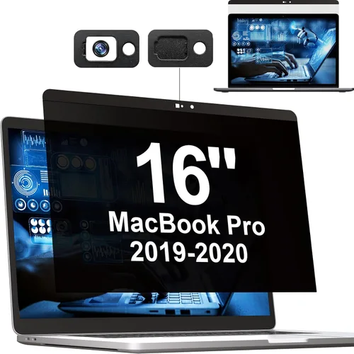 Vista 29 de Pantalla magnética de privacidad para MacBook Pro de 13 pulgadas (2016-2022, M1, M2), filtro de luz azul antirreflejos con cubierta de cámara