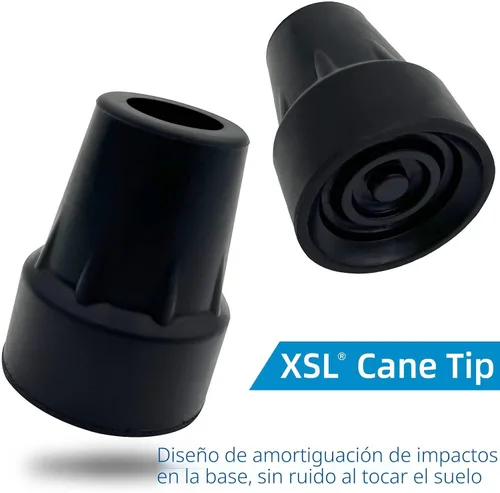 Vista 2 de Puntas de bastón de repuesto, 3/4 pulgada, negro.