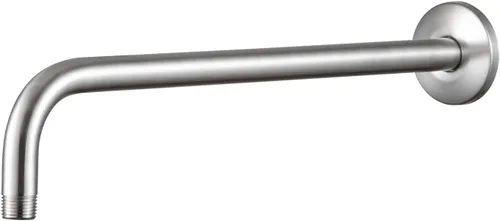 Vista 30 de OFFO Brazo de ducha con pestaña, de 6 pulgadas en oro brillante, montaje en pared, reemplazo, brazo angular de cabezal de ducha montado en la pared