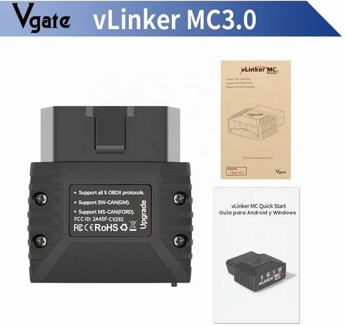 Vista 6 de Vgate vLinker MC Bluetooth 3.0 OBD2 escáner lector de código herramienta de escaneo de diagnóstico para Android y Windows, negro