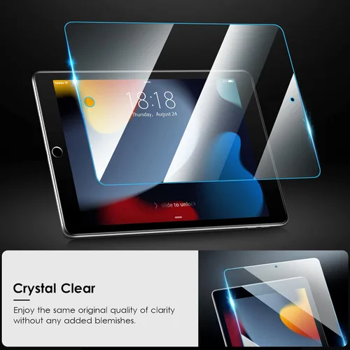 Vista 7 de VIKESI Protector de pantalla para iPad de 9ª, 8ª y 7ª generación, protector de película de vidrio templado de 10.2 pulgadas para iPad de 9ª / 8ª