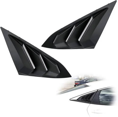 Vista 8 de iJDMTOY Ventana lateral trasera izquierda/derecha con acabado negro para ventanilla lateral trasera compatible con Honda Civic Sedan 2016-21