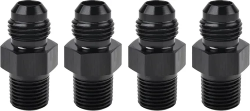 Vista 6 de EVIL ENERGY 3AN macho Flare a 1/4 "NPT adaptador de montaje de tubería de aluminio recto negro 4PCS