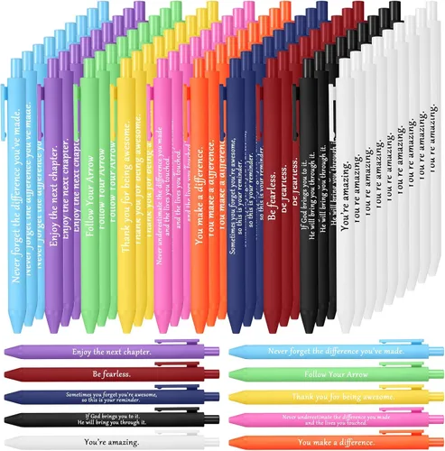 Vista 9 de Teling 100 bolígrafos inspiradores a granel motivacionales a granel con frases divertidas, regalo de agradecimiento positivo para adultos de regreso